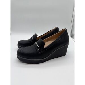 Soul Naturalizer Womens Black Wedge Loafers Slip On Shoes 9M